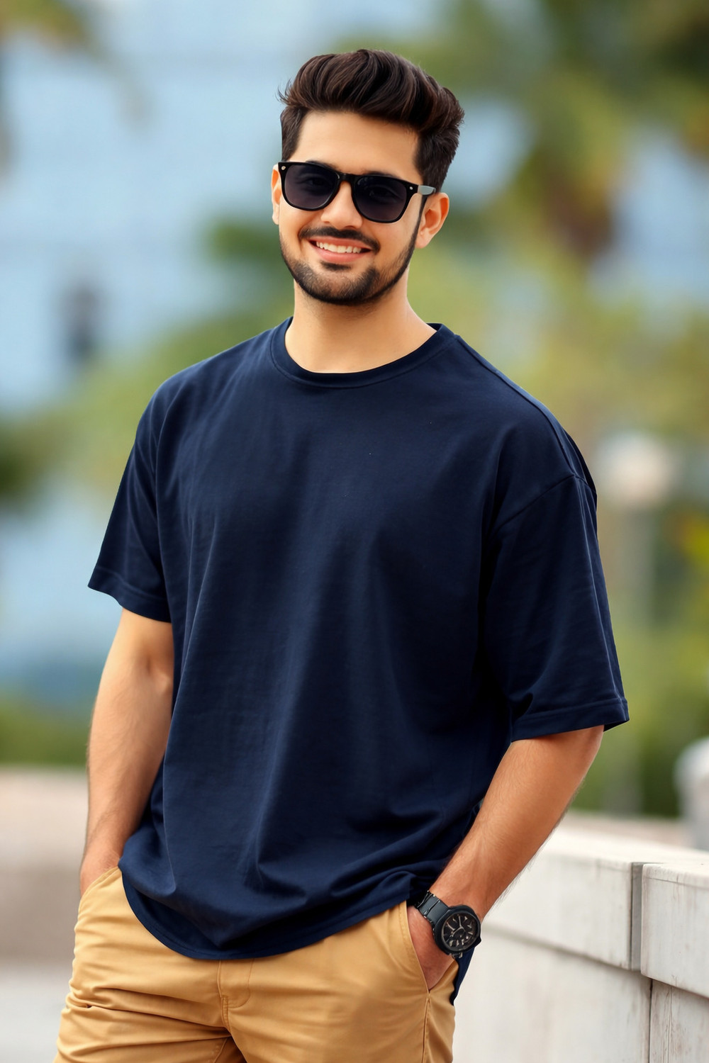 Image of Kook N Keech Men Solid Round Neck Pure Cotton Brown T-Shirt