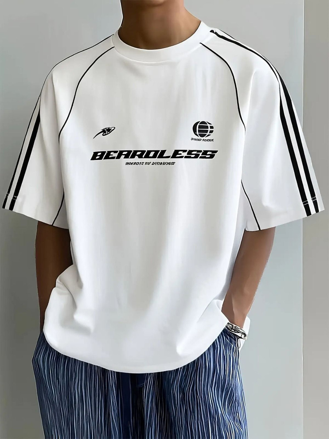 Else & What Printed Men Round Neck White T-Shirt - Image 6