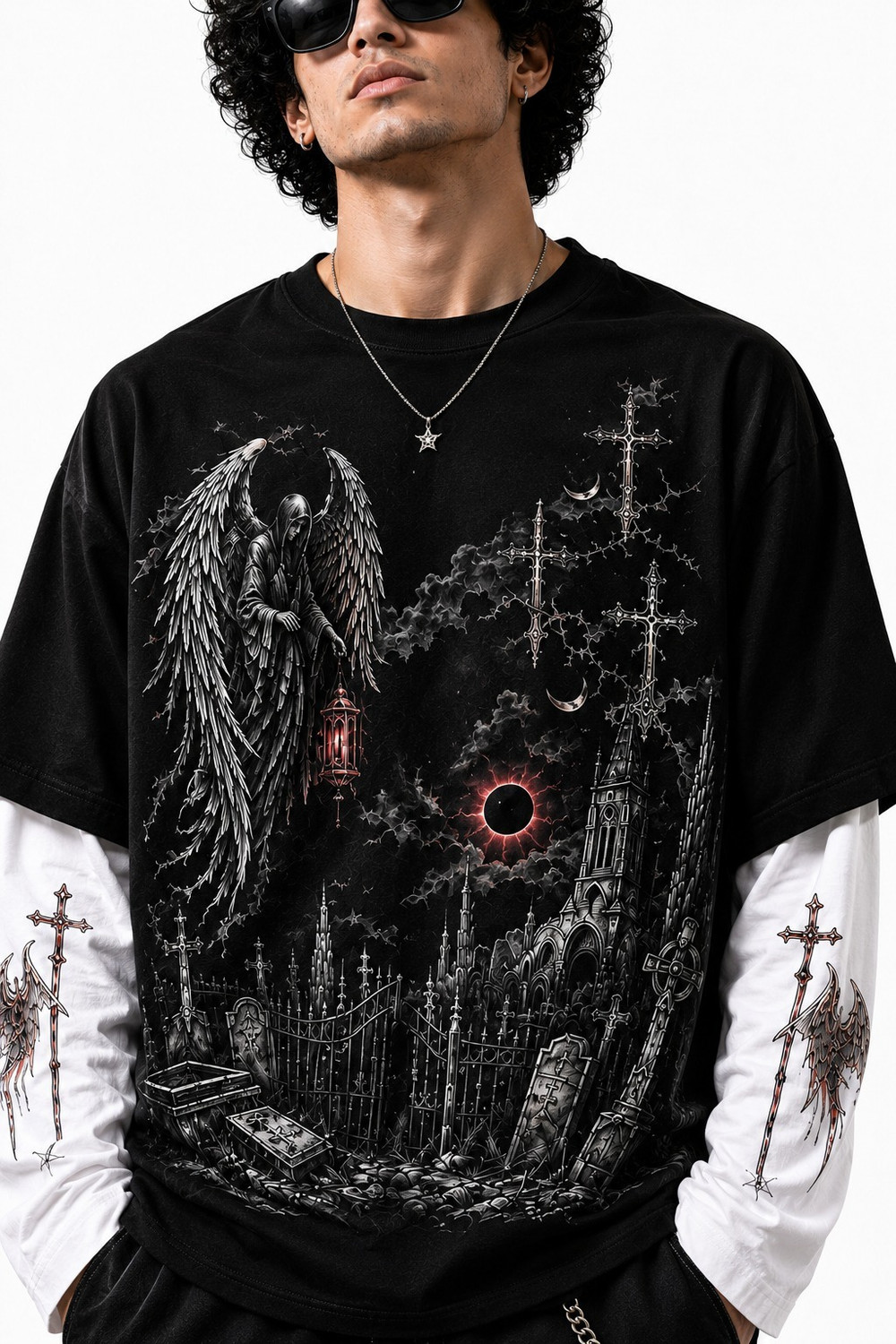 Larren Devis Men Graphic Print Round Neck Cotton Blend - Image 1