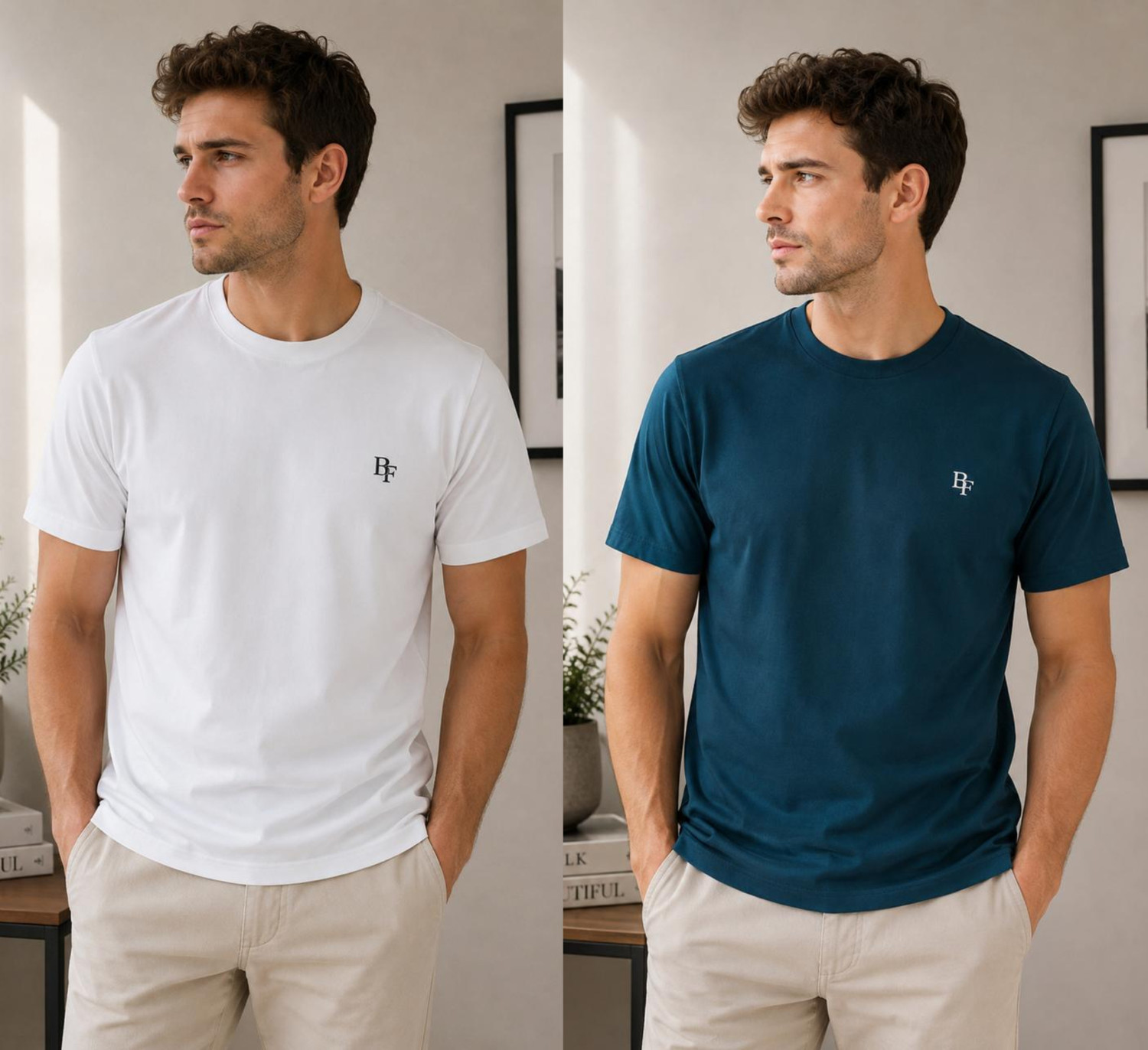 Image of TRIPR Men Solid Mandarin Collar Cotton Blend Grey T-Shirt