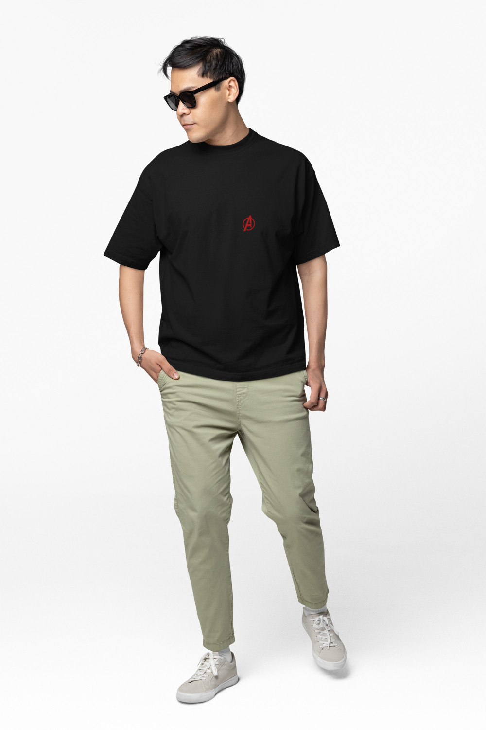 Image of DarkWhite Men Graphic Print Round Neck Pure Cotton Black T-Shirt