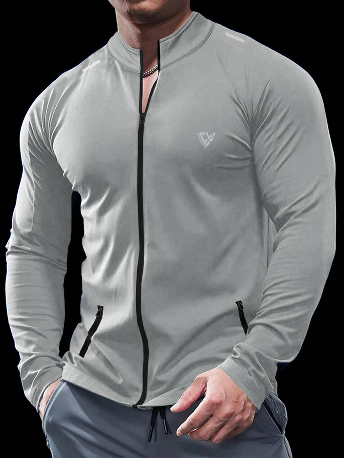 Image of Dollar Polyester Round Neck Colorblock Men Wind Cheater