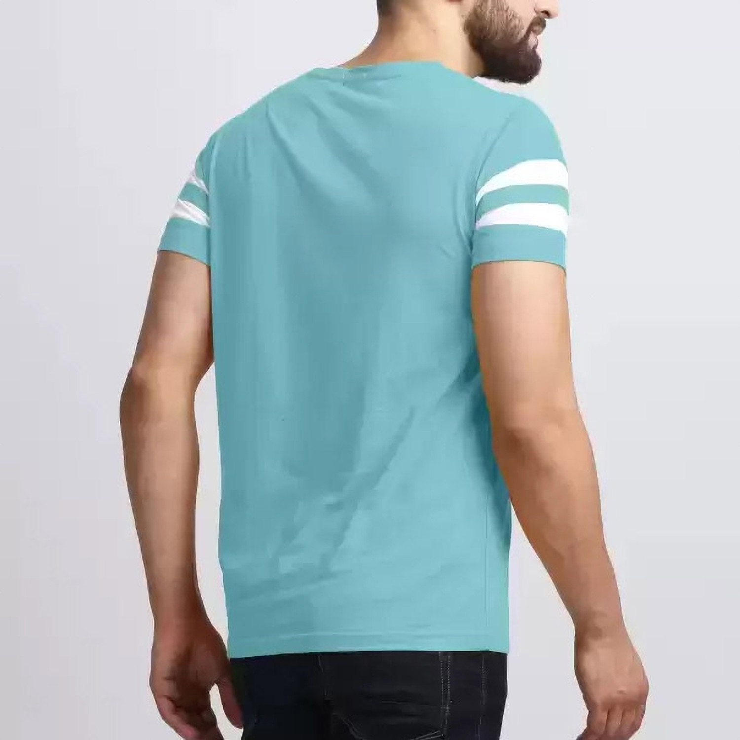 Image of R RIDACHY Pack of 2 Men Striped Round Neck Cotton Blend Multicolor T-Shirt