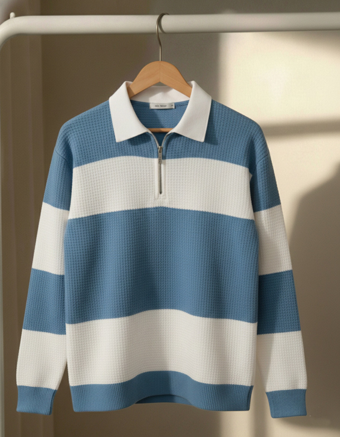Try Men Light Blue Polo Neck T-Shirt - Image 5