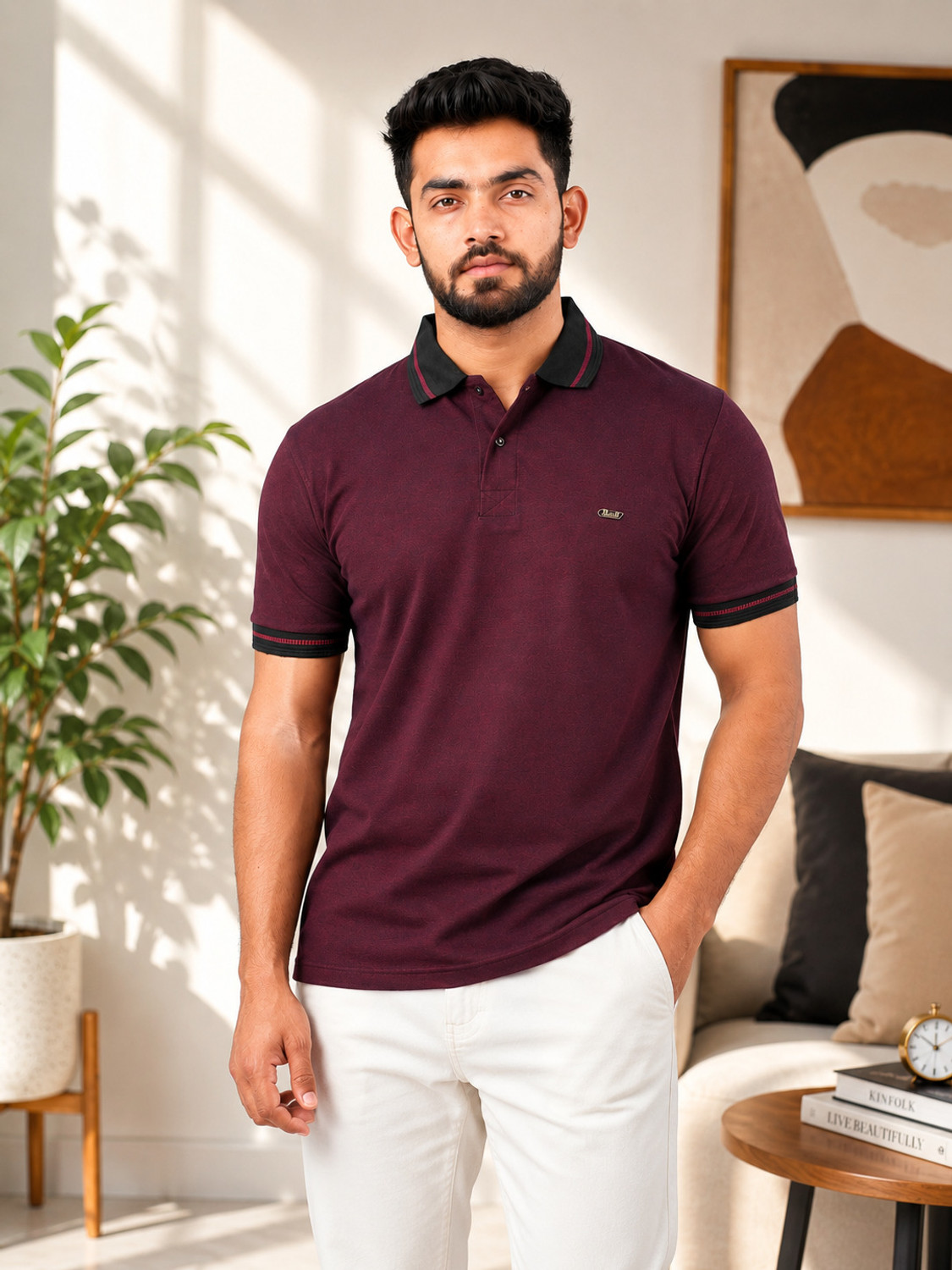 Image of THE BLAZZE Men Printed Round Neck Polycotton Multicolor T-Shirt