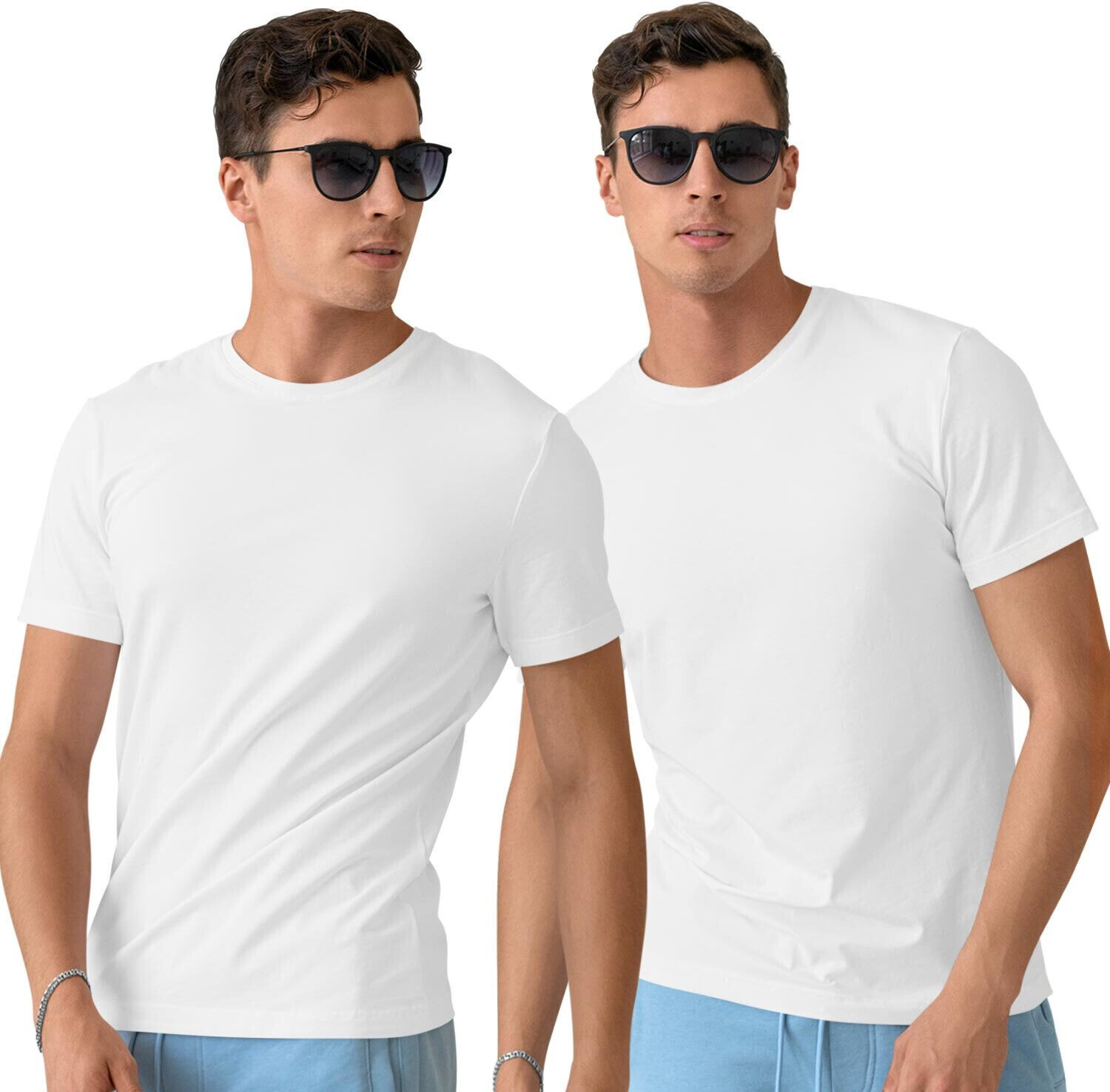 Image of Vastra Pack of 5 Men Graphic Print Round Neck Polyester Red, Blue, Light Blue, White, Yellow T-Shirt