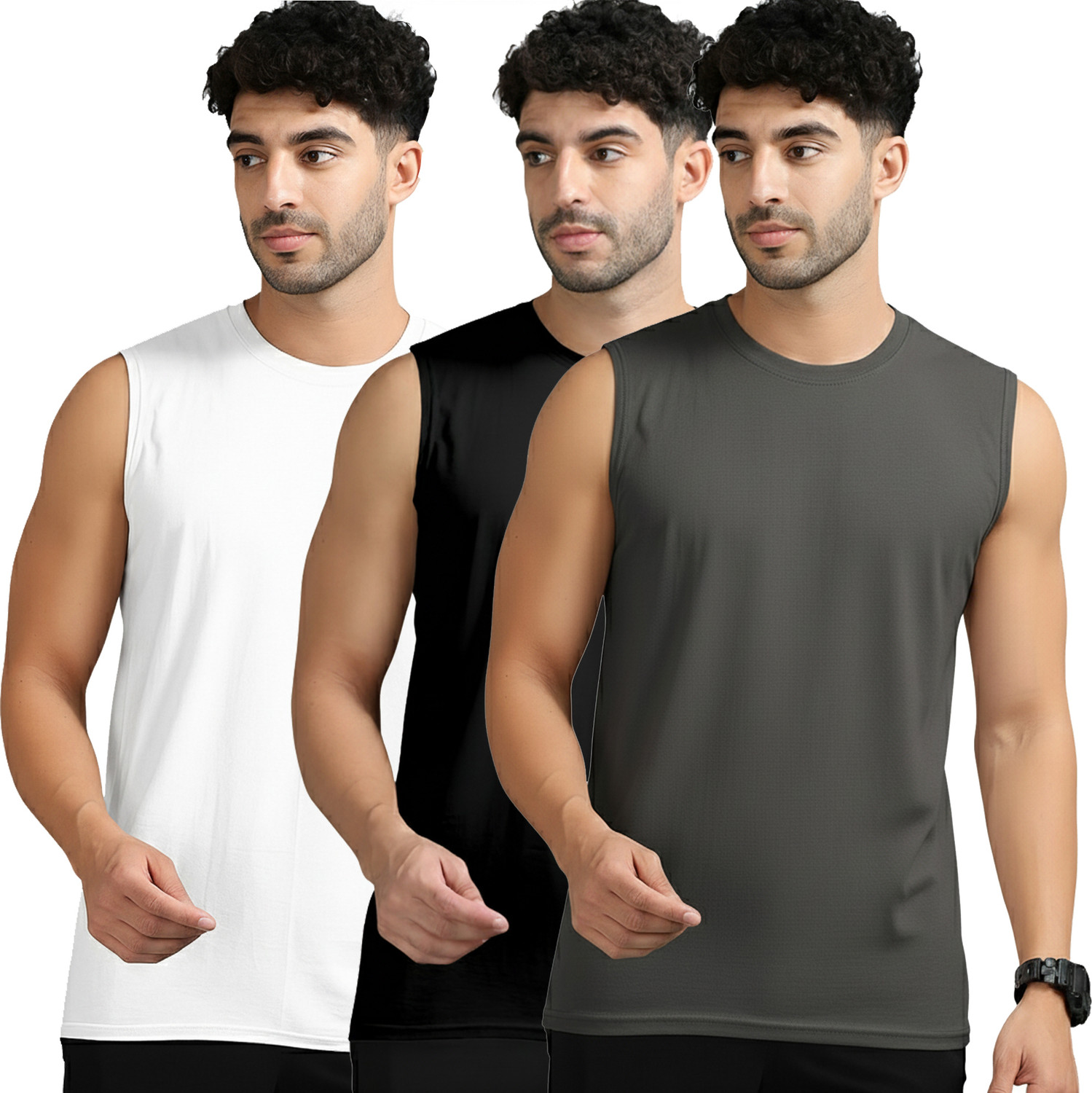 Jangoboy 3 Pack Men Multicolor Polyester T-Shirts - Image 1