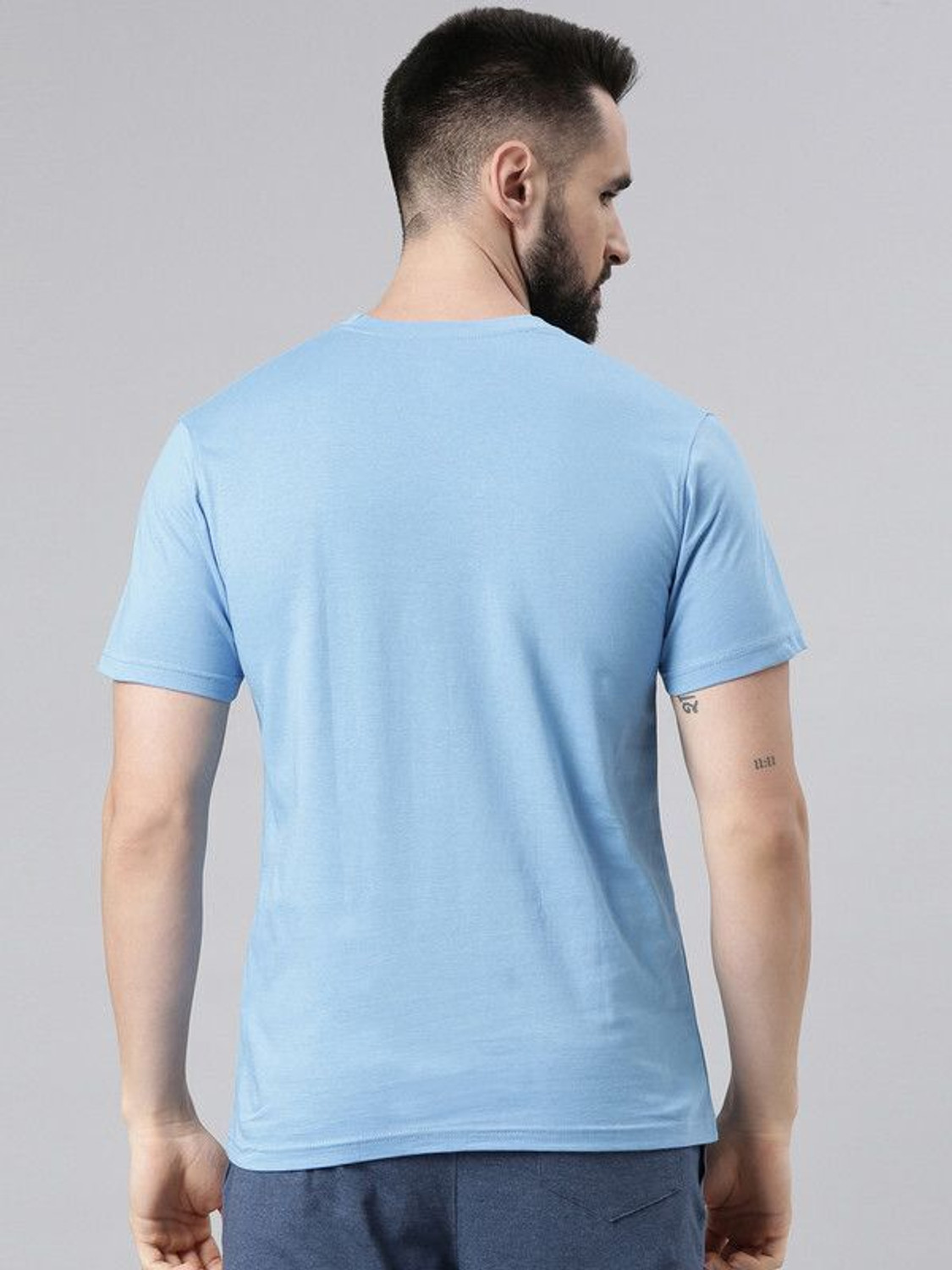 Image of Force NXT Pack of 2 Super Combed Cotton Men Solid Round Neck Pure Cotton Multicolor T-Shirt