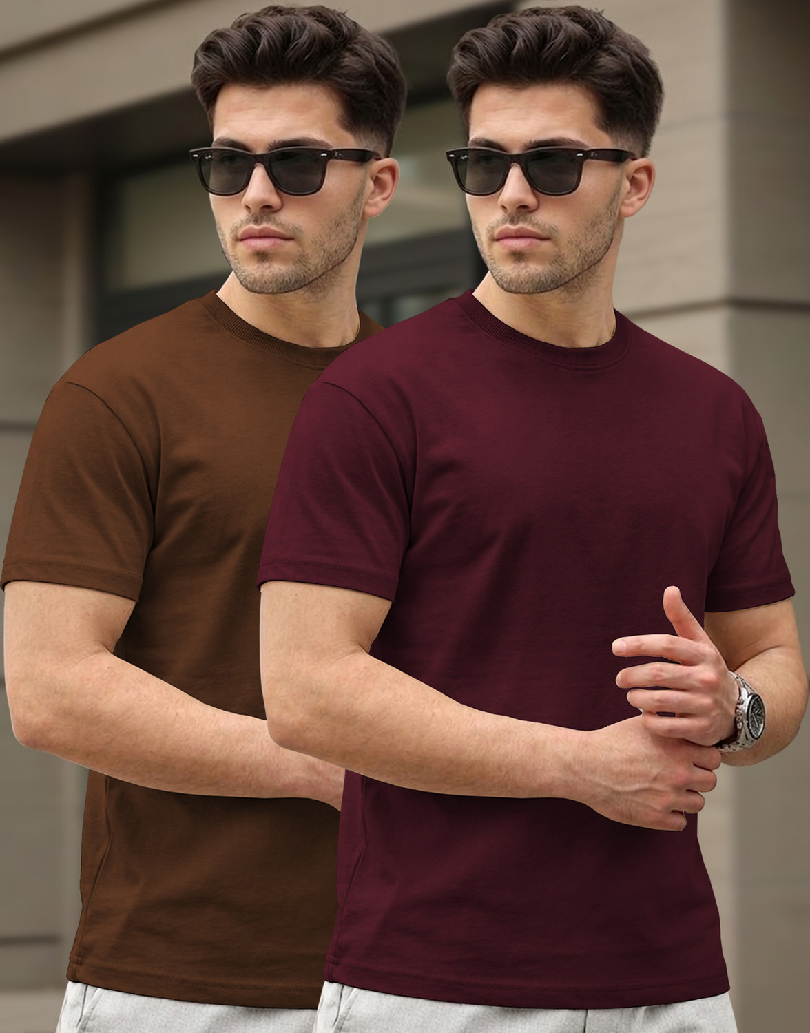 Image of Try This Men Printed Polo Neck Cotton Blend Black T-Shirt