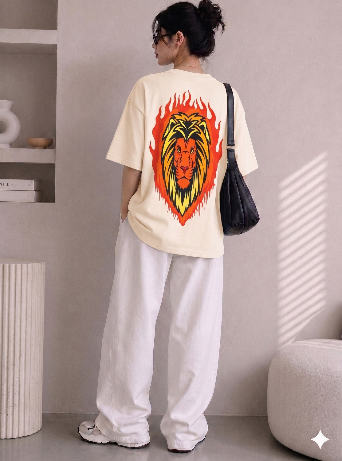 Image of DreamBe Women Printed Round Neck Cotton Blend Multicolor T-Shirt