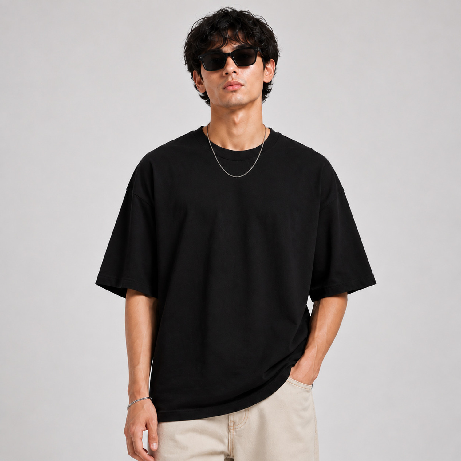 Greyscale Men Black Cotton T-Shirt - Image 1