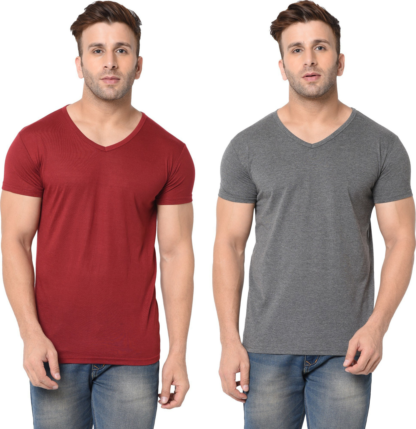 Image of COMBRAIDED Men Solid Polo Neck Polycotton Black T-Shirt