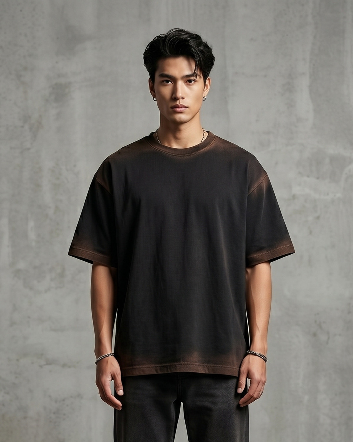 Image of SBBCREATION Men Typography Round Neck Pure Cotton Black T-Shirt