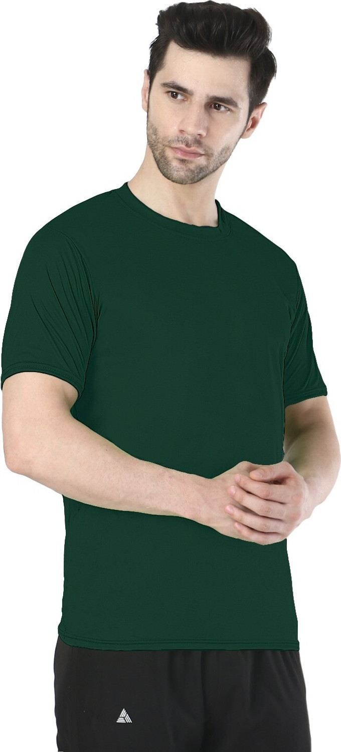 Image of Denzolee Men Self Design Zip Neck Cotton Blend Blue T-Shirt