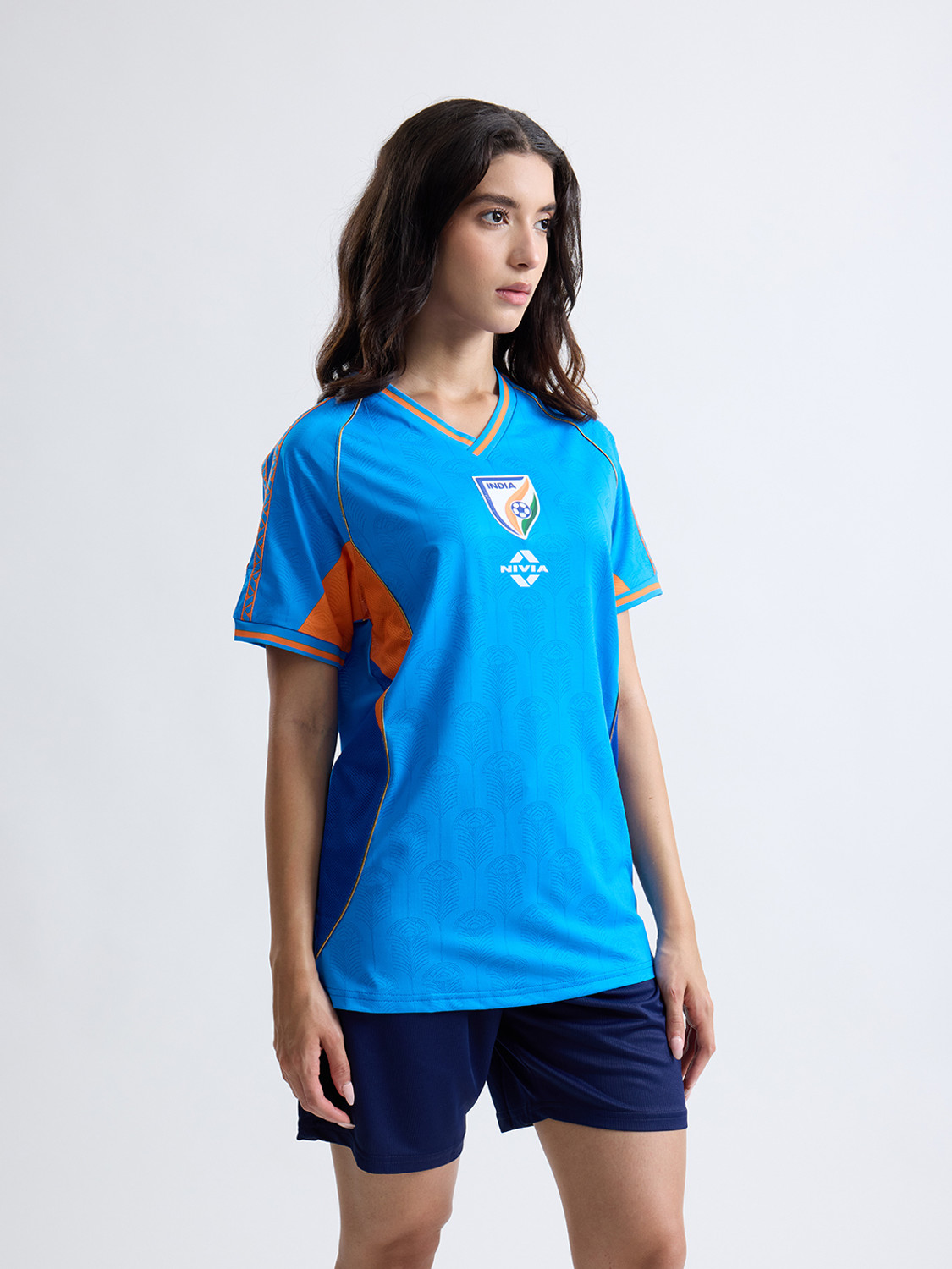NIVIA Men Light Blue V Neck T-Shirt - Image 1