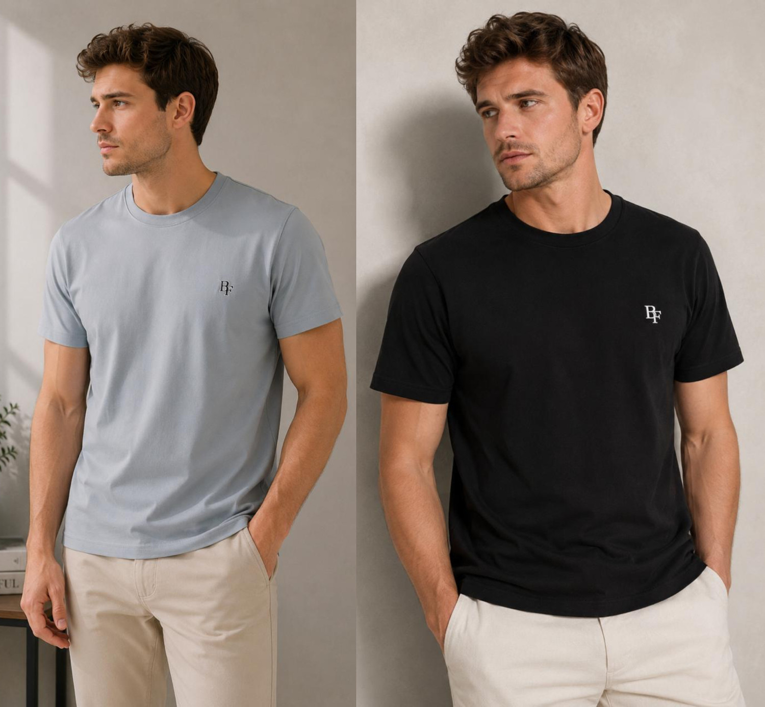 Image of TRIPR Men Solid Mandarin Collar Cotton Blend Navy Blue T-Shirt