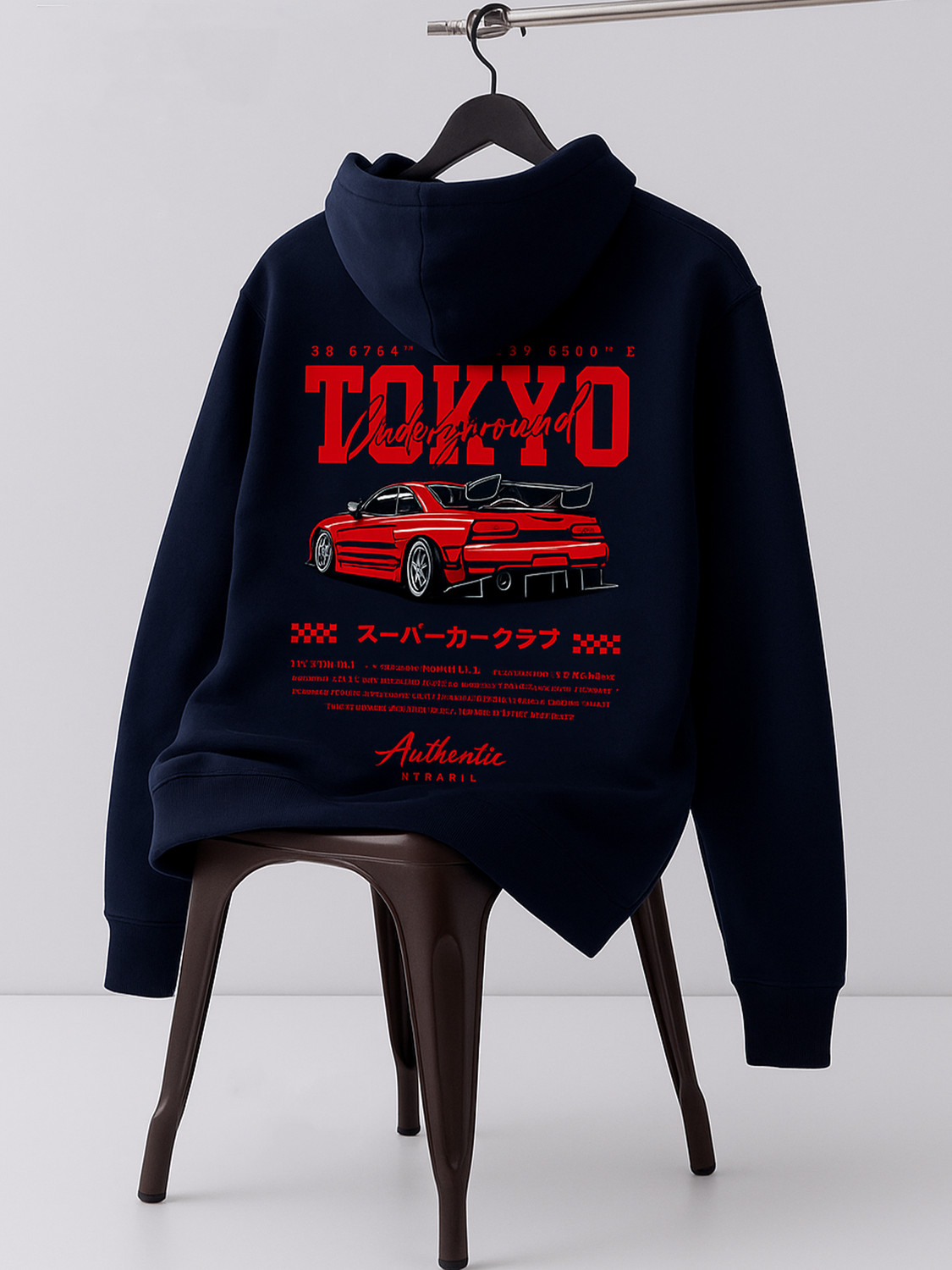 Image of BLIVE Men Printed Hooded Neck Cotton Blend Navy Blue, Yellow T-Shirt