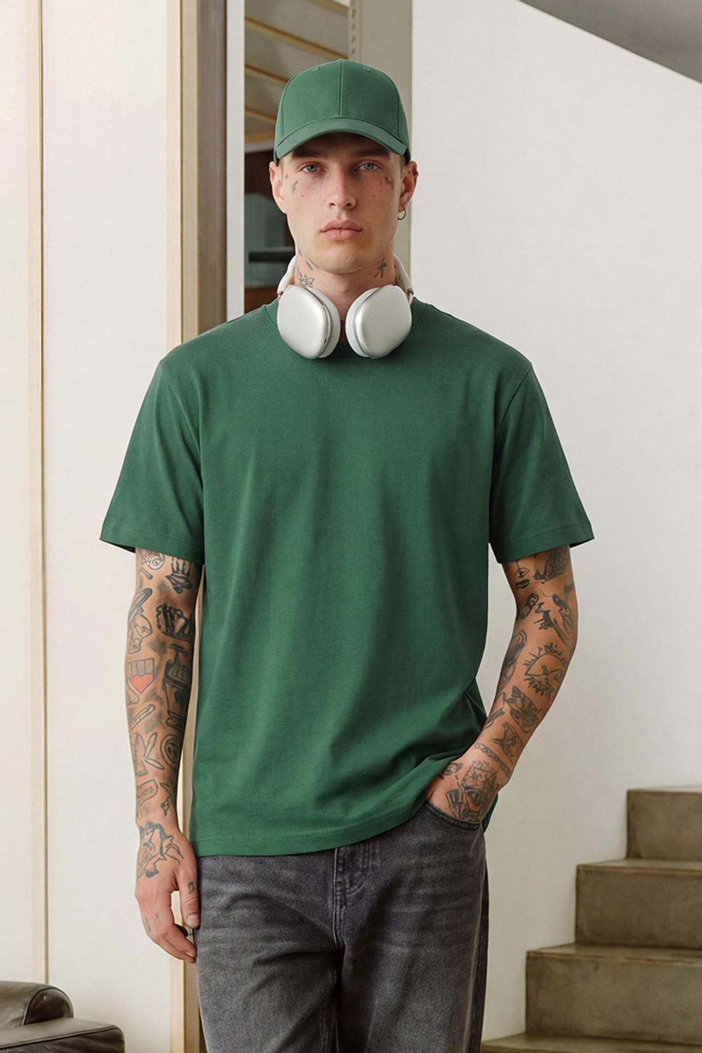 Image of Snitch Men Solid Polo Neck Pure Cotton Black T-Shirt