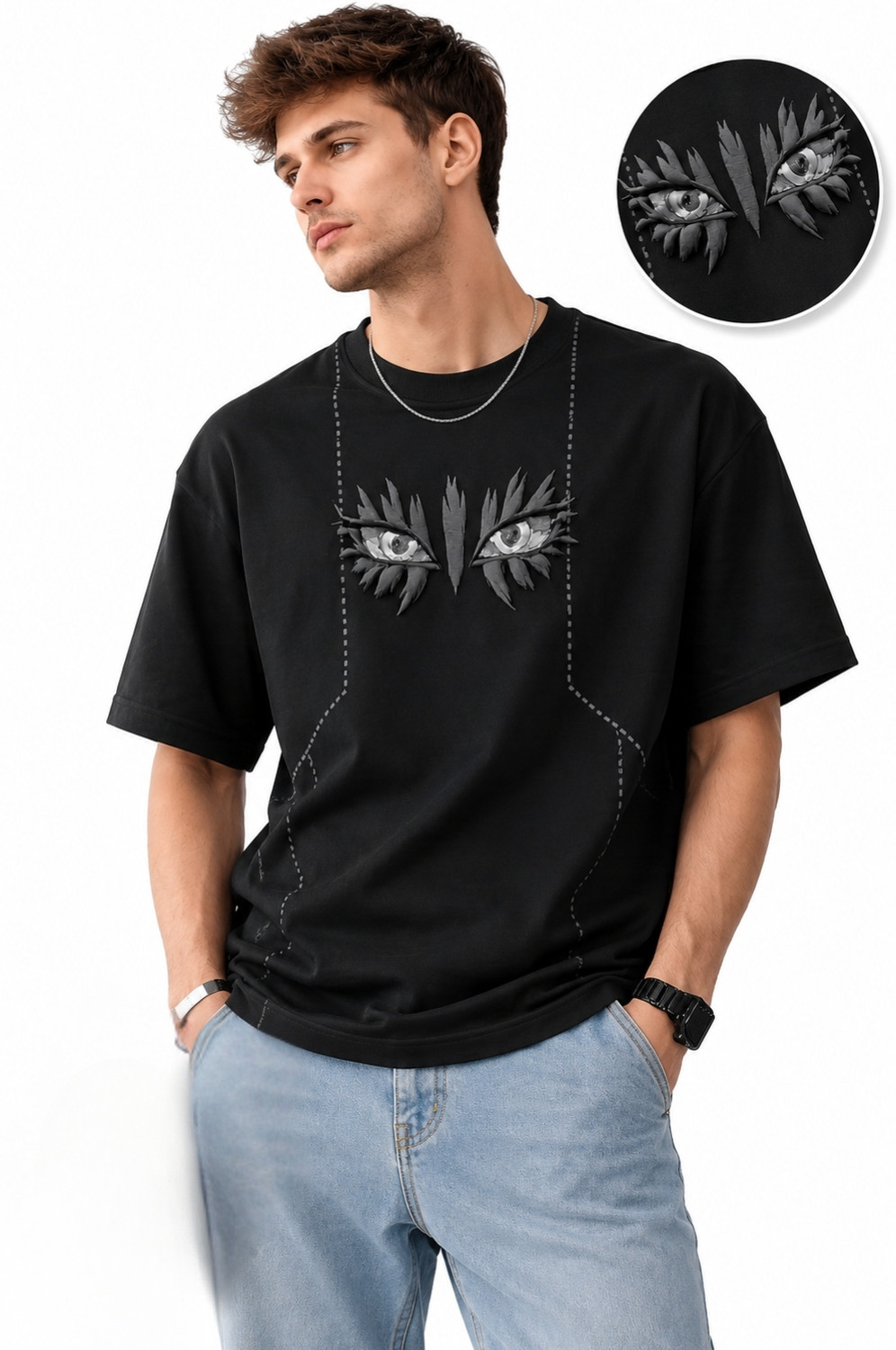 Image of lalita creation Pack of 4 Men Solid Round Neck Polyester Silver, Grey, White, Black T-Shirt