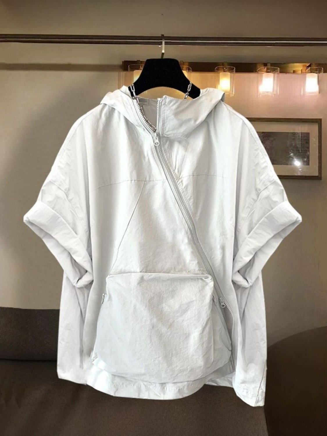 HERE&NOW Men White Hooded Neck Cotton Blend T-Shirt - Image 1