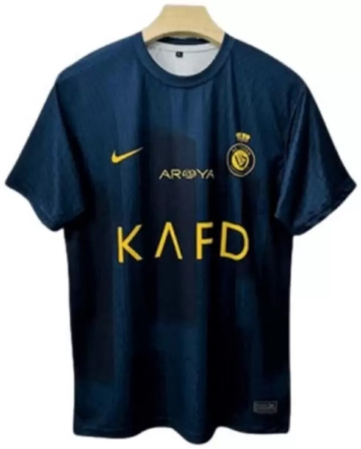 Image of YUTU Men Printed Polo Neck Polyester Blue T-Shirt