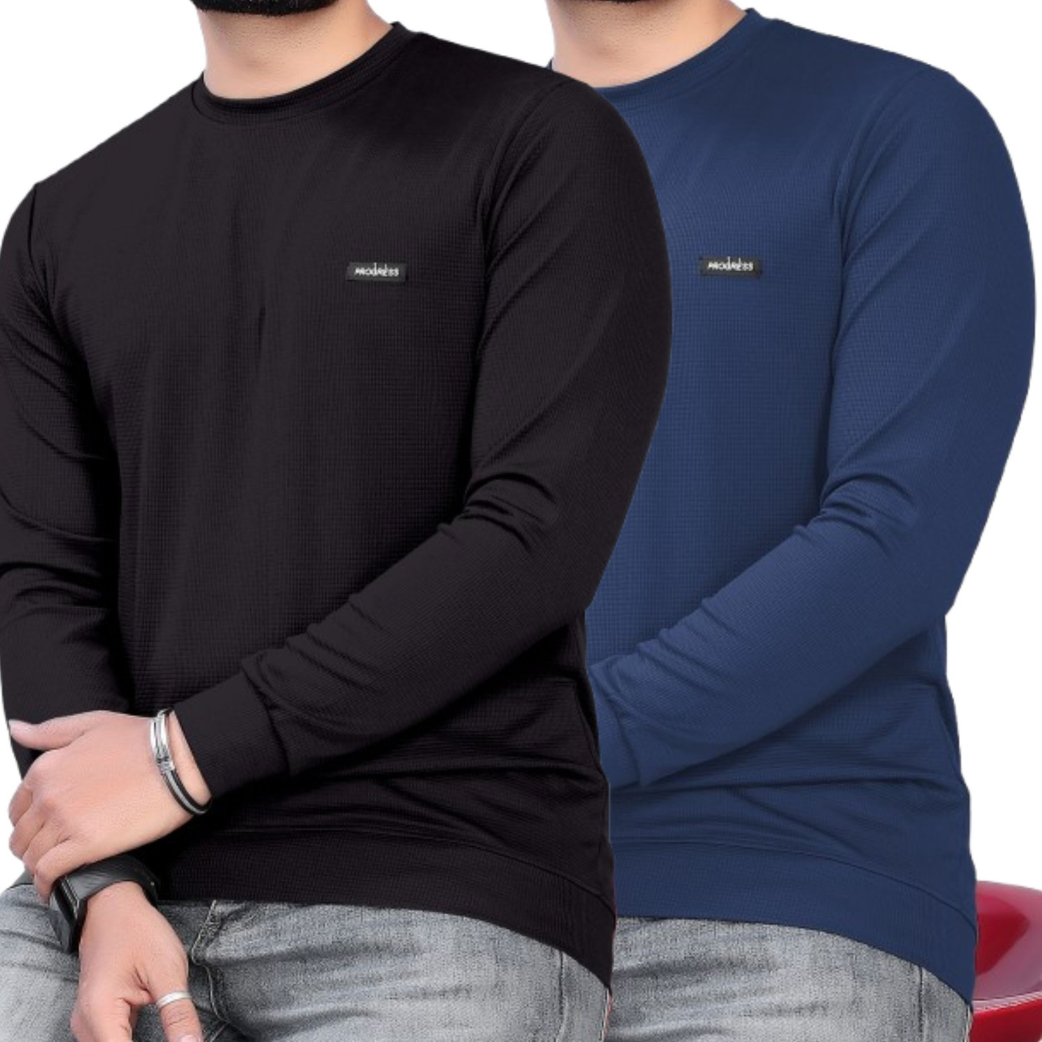 sti Men's 2-Pack Black, Blue Polyester T-Shirts - Image 1