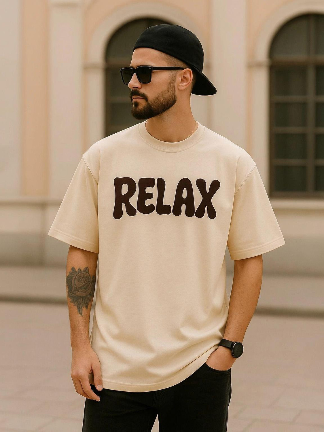 ম্যাডিলিন Men's Graphic Print Round Neck T-Shirt - Image 1