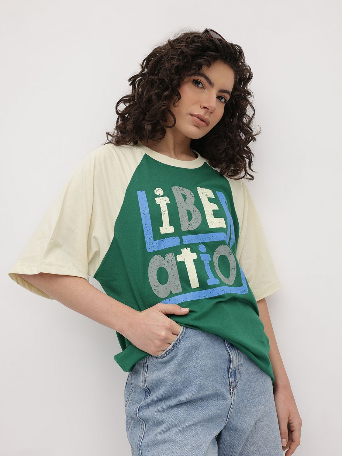 Roadster Women Green Printed Round Neck T-Shirt - Image 5