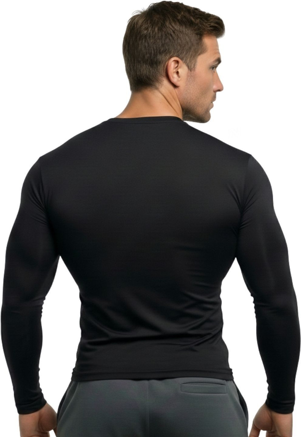 Image of NINQ Pack of 3 Men Solid Round Neck Nylon Black, Blue, White T-Shirt