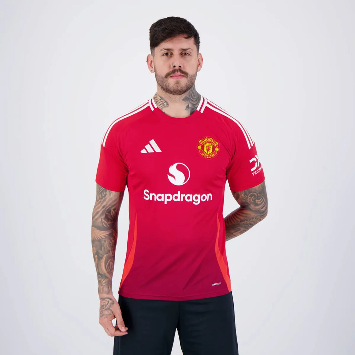 Men Red Polyester Polo Neck T-Shirt - Image 1