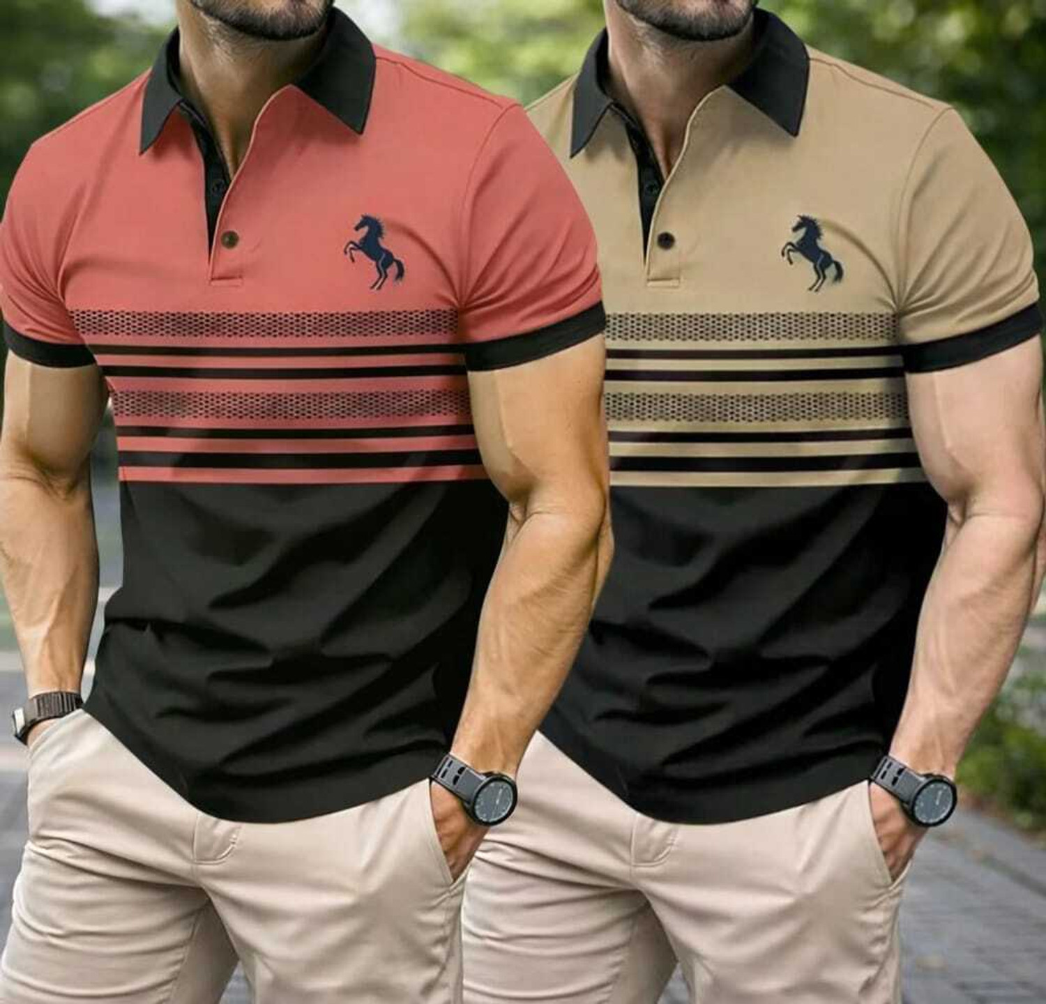 Image of KRSTITCH Men Solid Polo Neck Polycotton Maroon T-Shirt