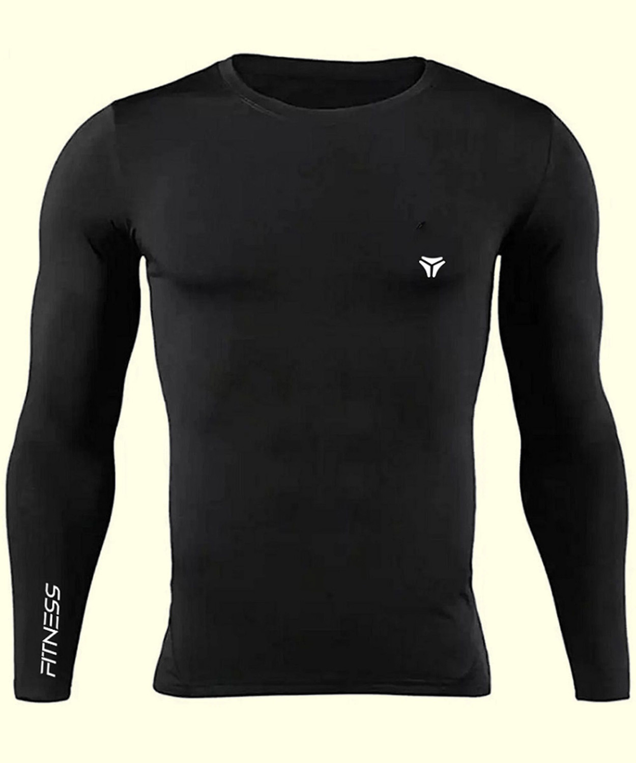 Image of Kyk Men Solid Round Neck Polyester Black T-Shirt