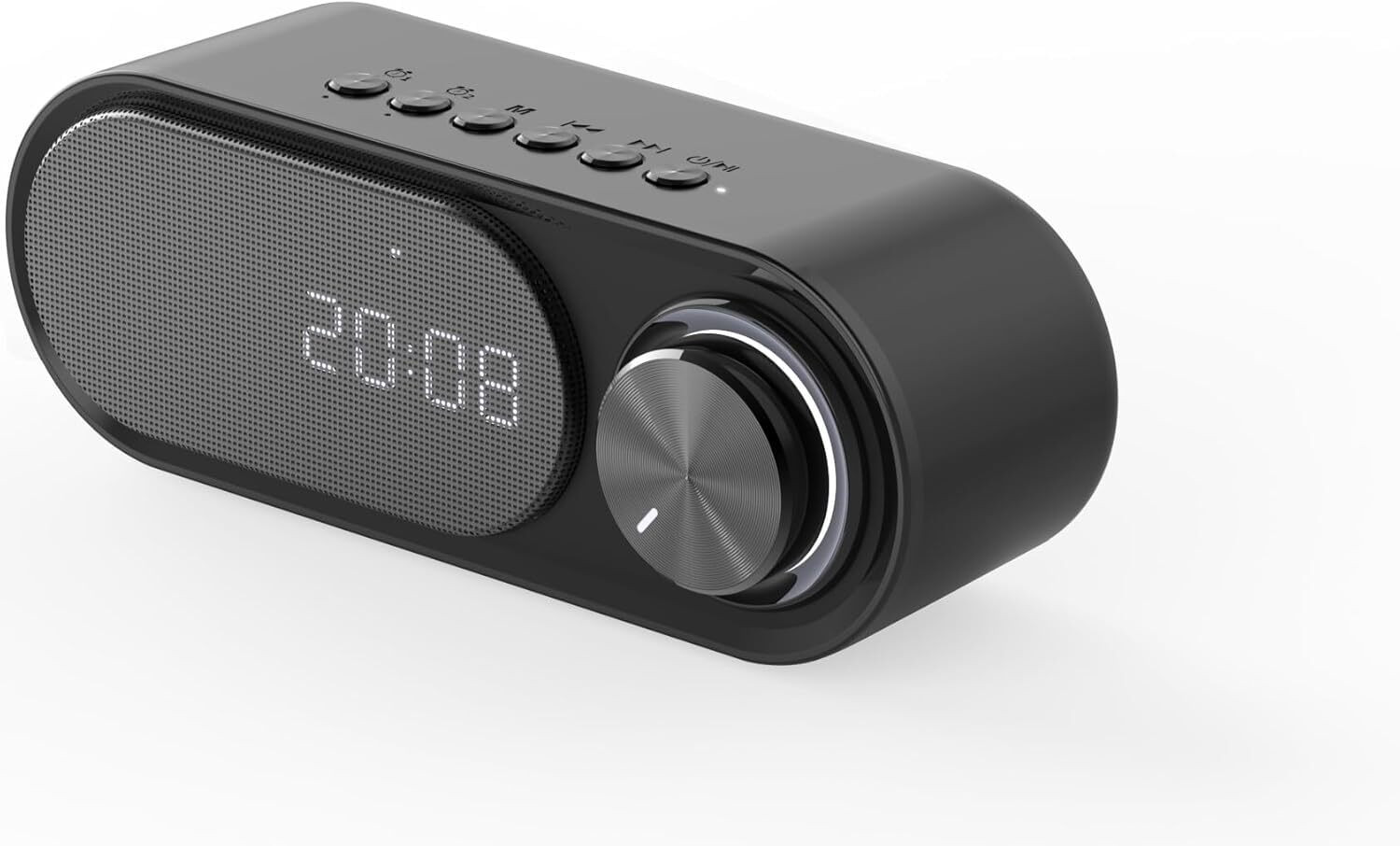 Image of Yurae Wireless Charging Digital Alarm Clock & Bluetooth Speaker with Google Assistant Smart Speaker (Multicolor)