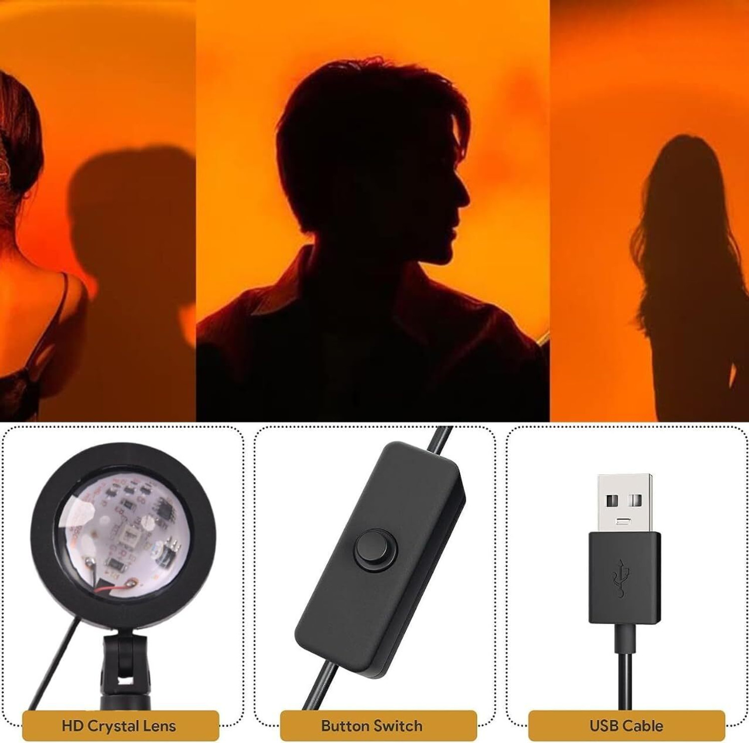 Image of CELEORIS Sunset Lamp With Remote 16 in 1 Sunset Lamp Night Lamp (8 cm, Multicolor)