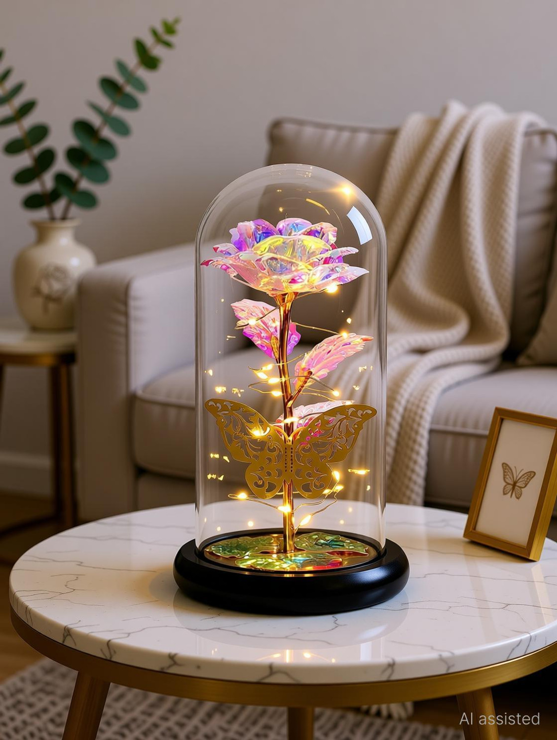 Image of Aryamurti Lamp, Artificial Flower Gift Set