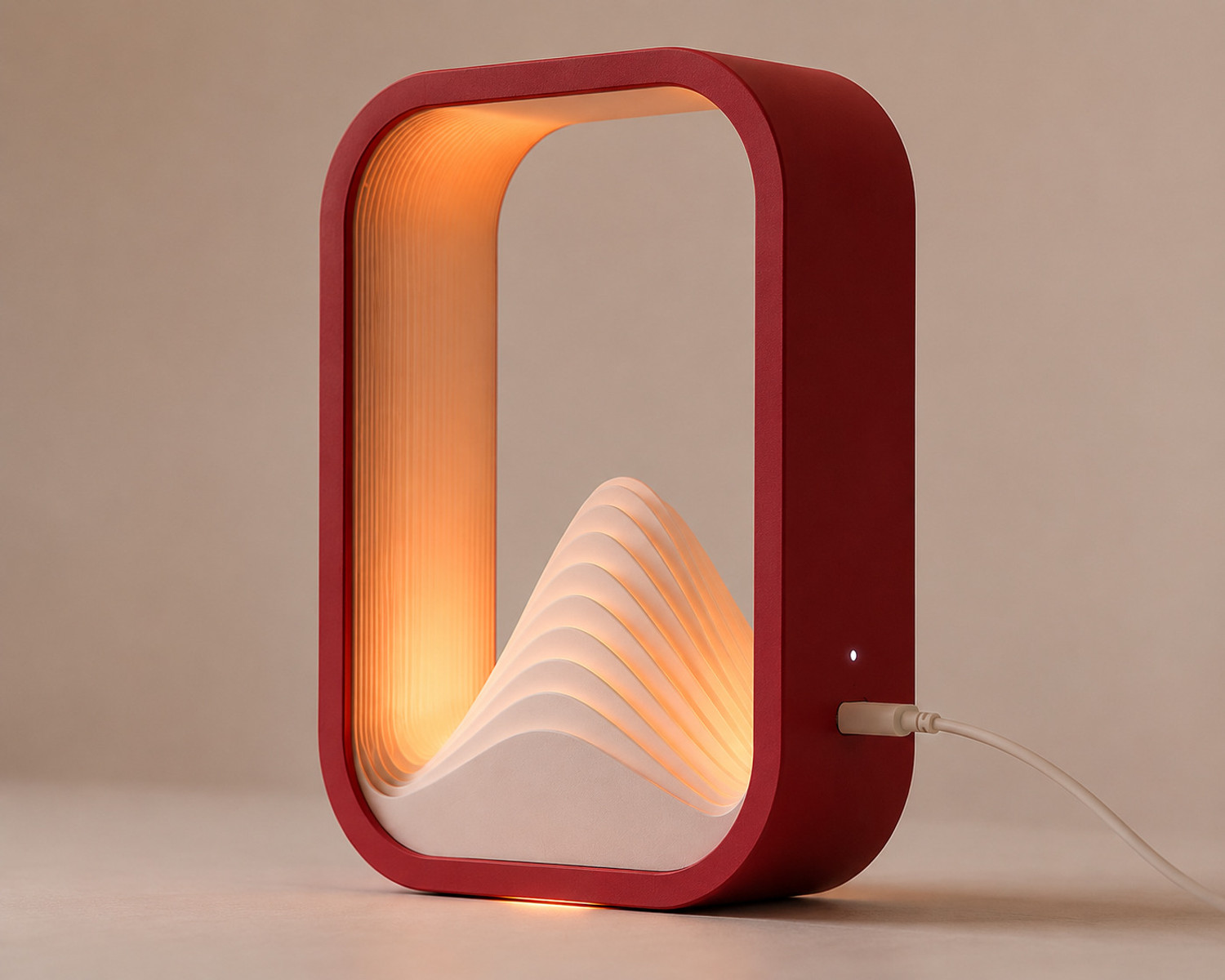 Image of Lilone usb visualization lamp Table Lamp (8 cm, Orange, Beige)