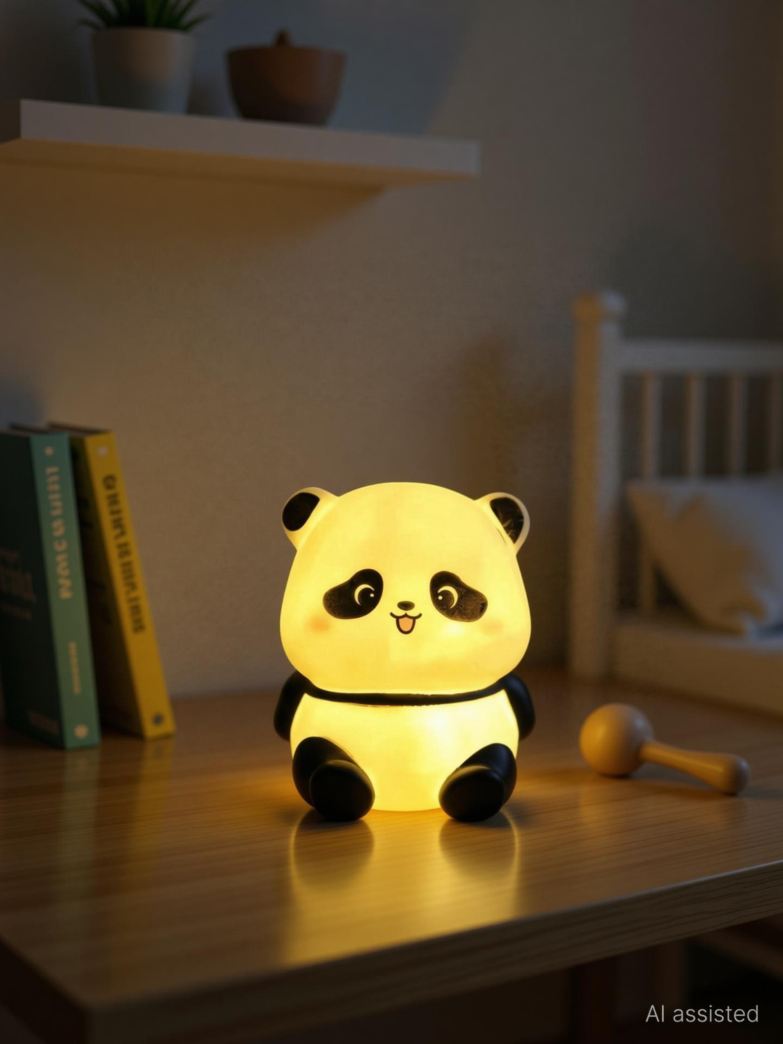 Image of HASRU Cute Panda Night Light for Kids Silicone Night Color Changing Lamp to Decor Room Night Lamp (14 cm, Multicolor)