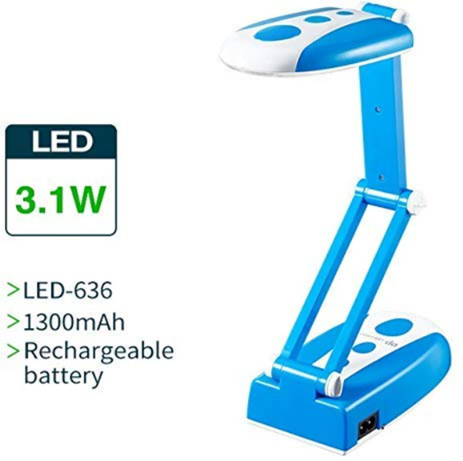 Image of Solar ease Foldable LED Desk Lamps Rechargeable Switch Desk Light for Study Reading Table Study Lamp (9 cm, Blue, White)