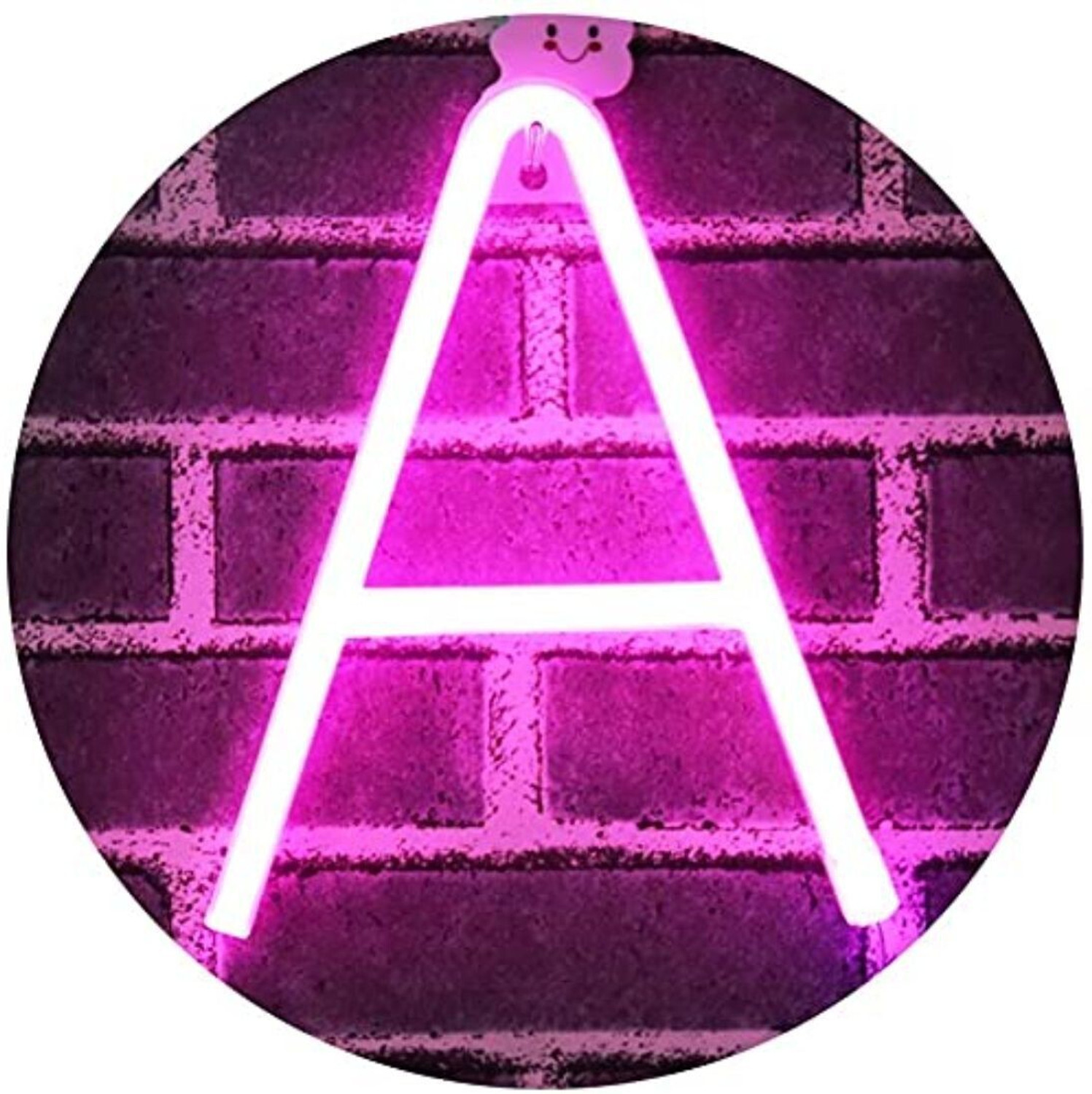 Image of Satyam Kraft Marquee Alphabet Shaped Neon Led Light for Home Decoration and Wall Lamp, Pink, 1 Piece (Letter-A) Night Lamp (22.5 cm, Pink)