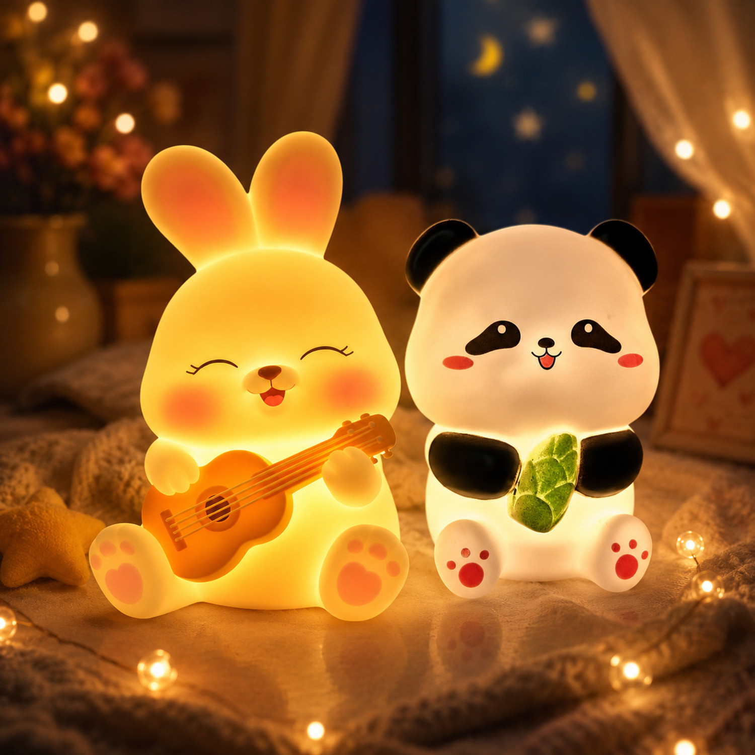 CUTE Bunny & Panda LED Night Lamp Combo - Image 5