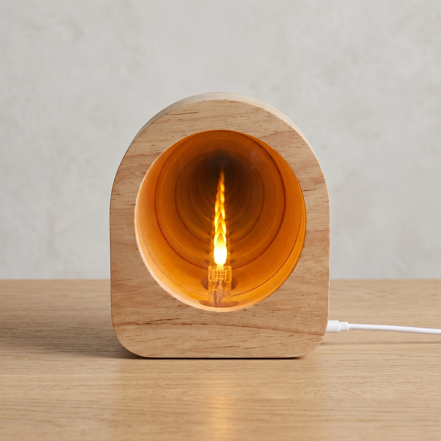 Image of Lilone usb visualization lamp Table Lamp (8 cm, Orange, Beige)