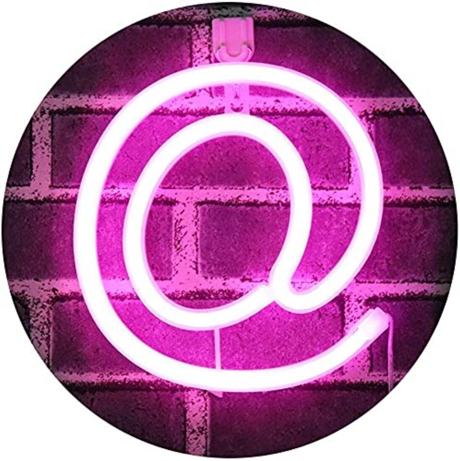 Image of Satyam Kraft Marquee Alphabet Shaped Neon Led Light for Home Decoration and Wall Lamp, Pink, 1 Piece (Letter-@) Night Lamp (19 cm, Pink)