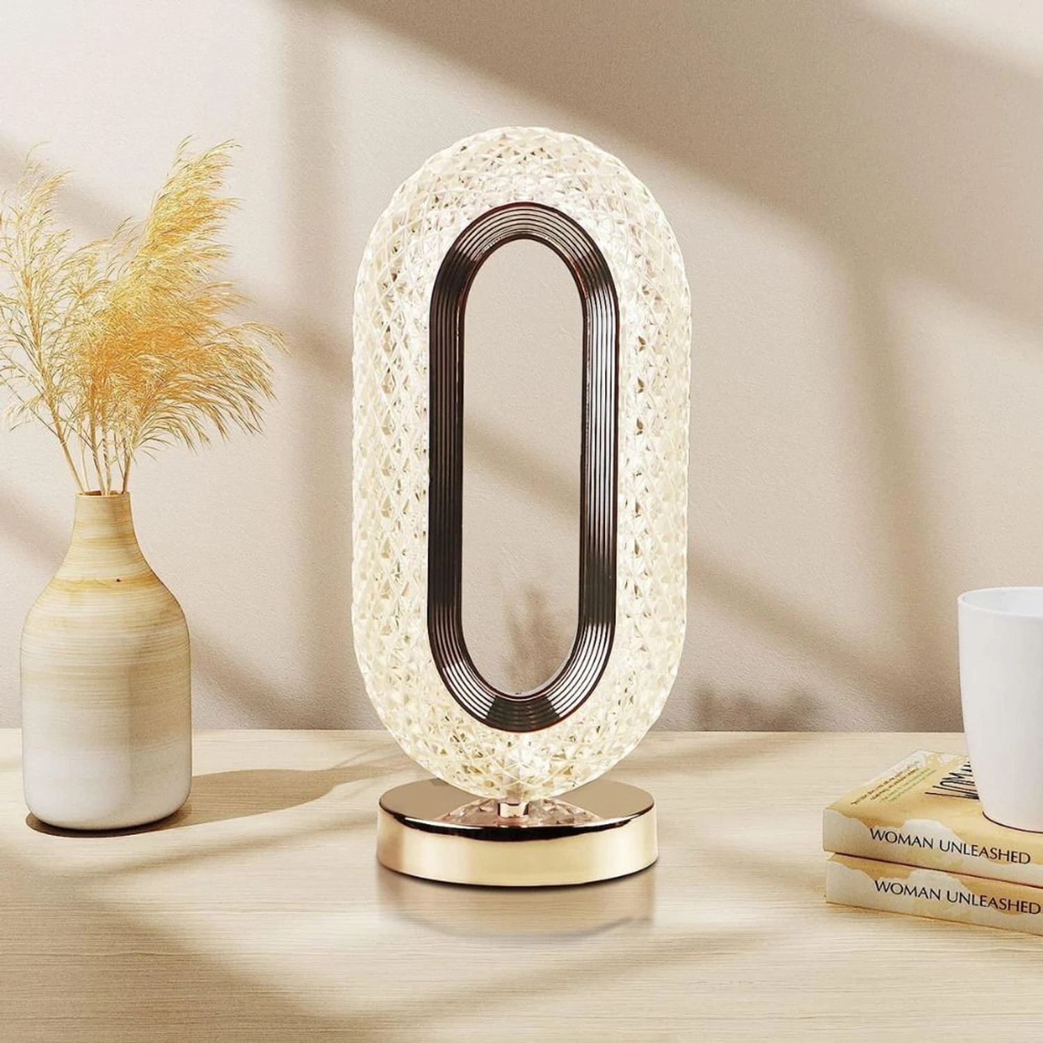 Image of Lilone usb visualization lamp Table Lamp (8 cm, Orange, Beige)