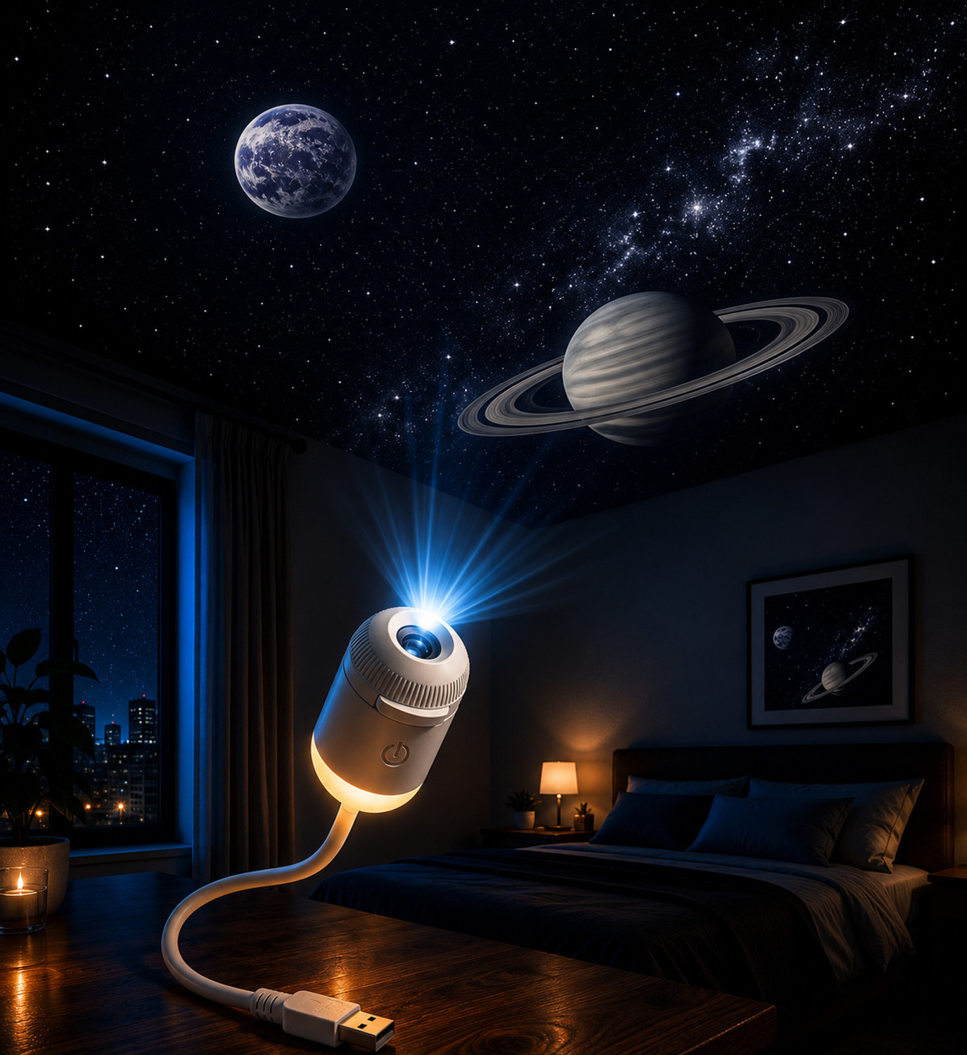 cafeinado willa Projector Light Galaxy (6 Slide) USB Portable Night - Image 6