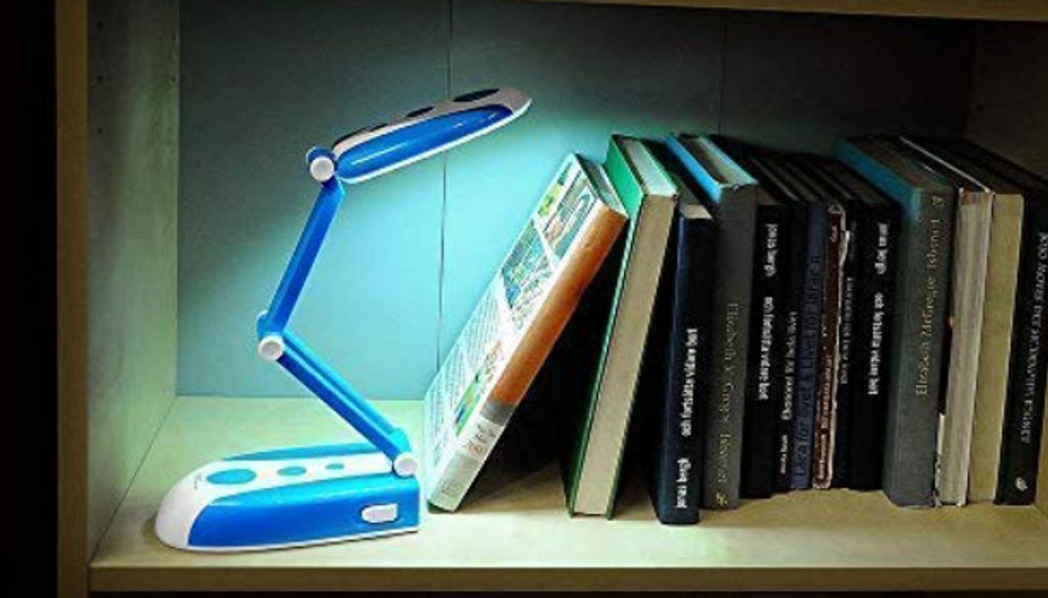 Image of Solar ease Foldable LED Desk Lamps Rechargeable Switch Desk Light for Study Reading Table Study Lamp (9 cm, Blue, White)