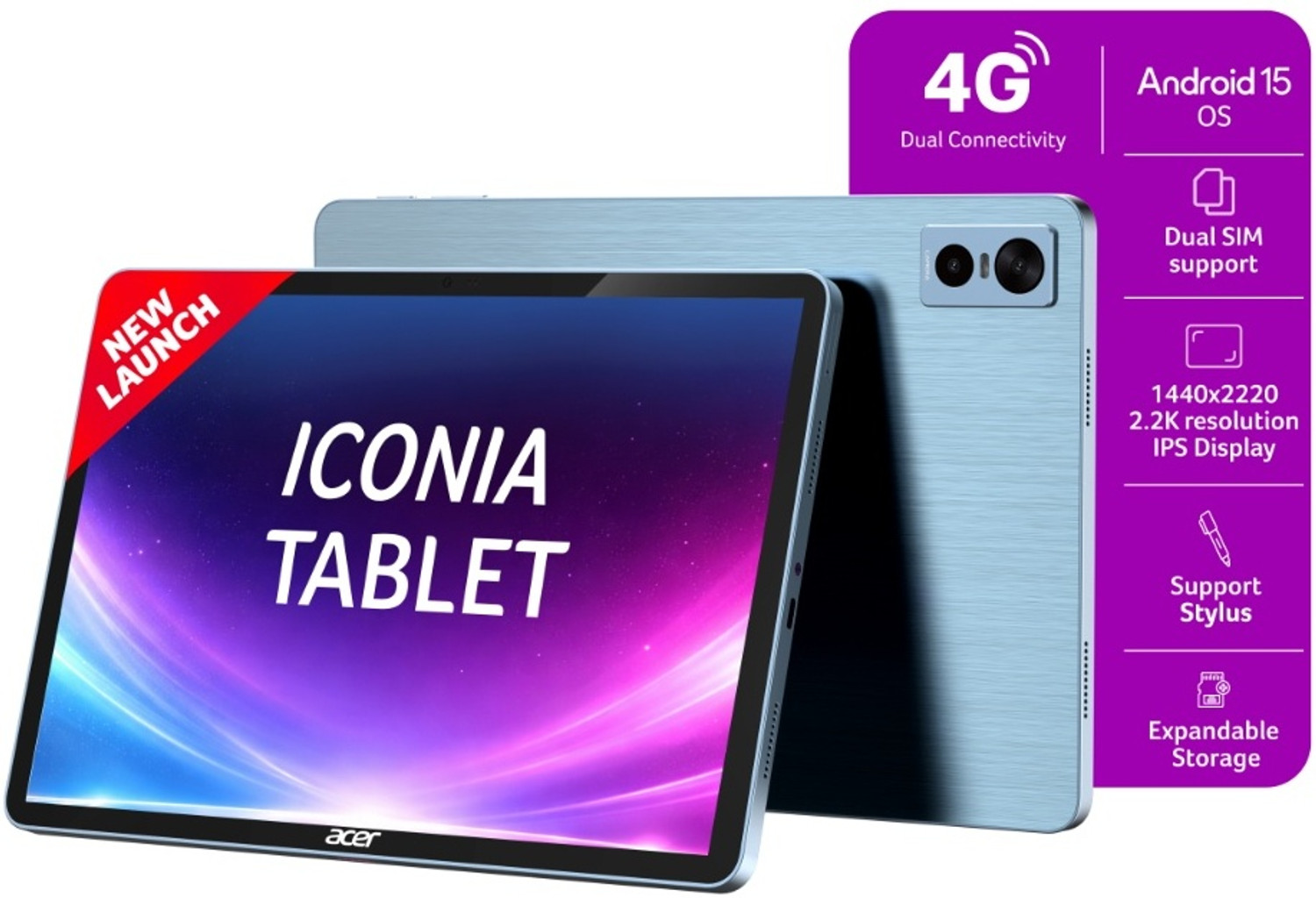 Acer ICONIA Tab iM11-12M 11.45 inch 8GB RAM 128GB ROM 4G Tablet (Blue) - Image 1