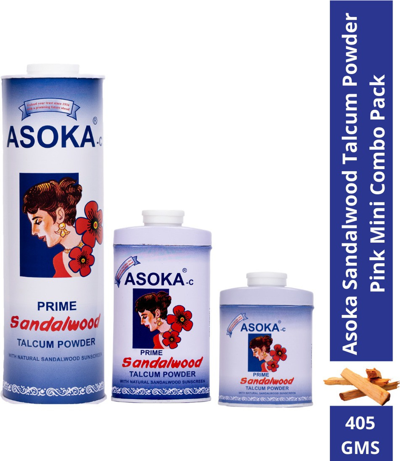 Asoka Sandalwood Talcum Powder Pack of 3 · 136.67 g (410.01 g total) - Image 6