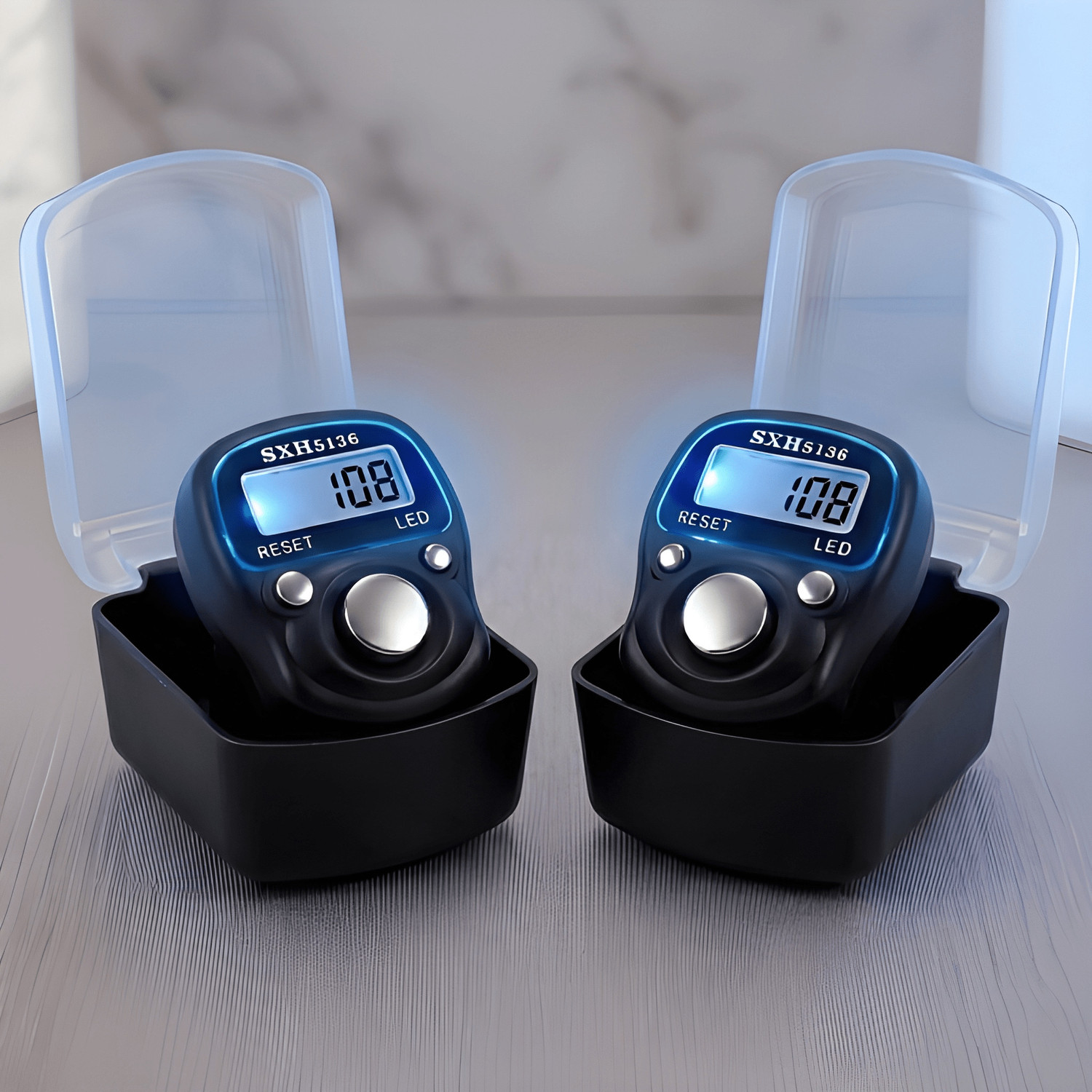 Image of TodayAndCo Smart Tasbih Zikr Rings Manual Electronic Visual Counter Touch Digital Display Digital Tally Counter (Black Pack of 1)