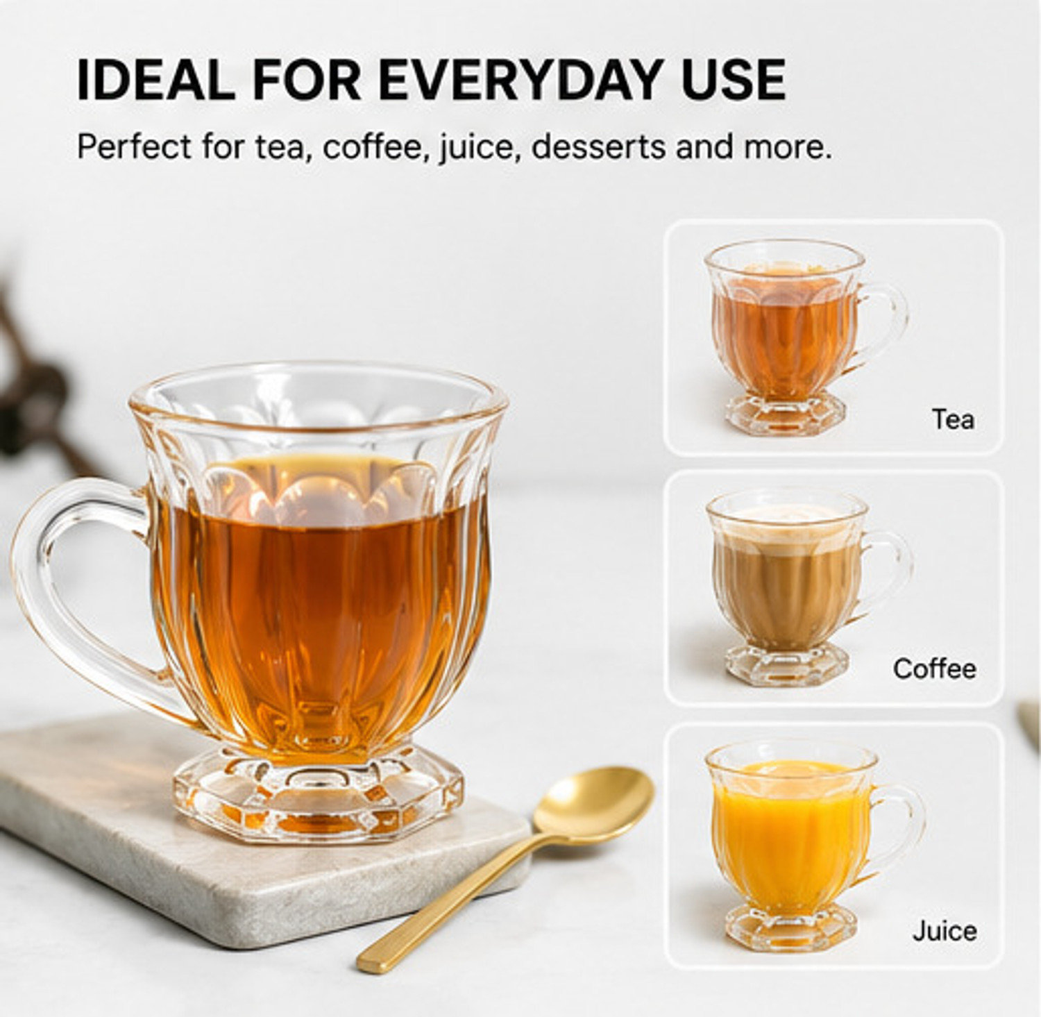 Image of ELGANT Elegant Ceramic Coffee Mug (300 ml, Pack of 8)