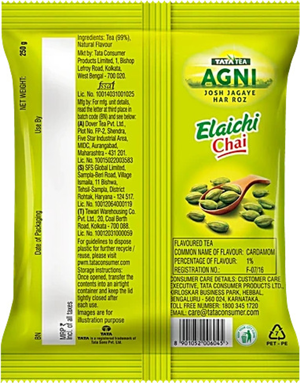 Image of Tata Tea Agni Elaichi Tea Pouch (2 x 250 g)